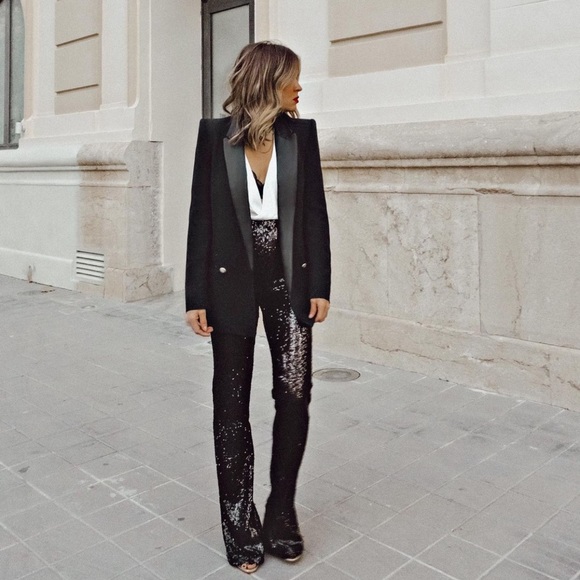 LAST ONE🔥ZARA Blogger’s Fav Shimmery Full Length Flared Pants